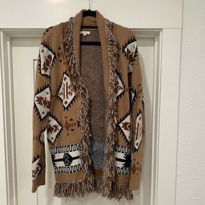 Western open from sweater with fringe